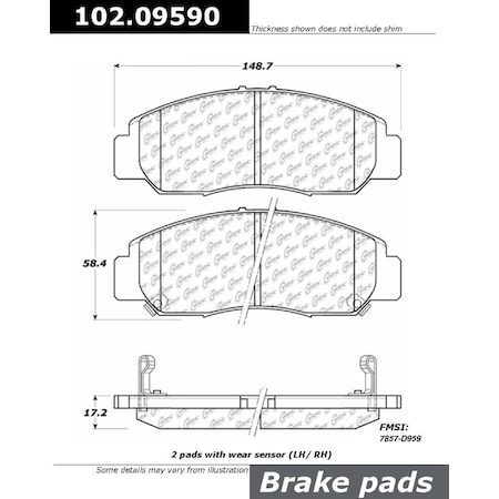 Centric Parts CTEK Brake Pads, 102.09590 102.09590